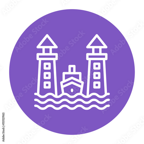 Harbor Entrance icon vector image. Can be used for Harbour.