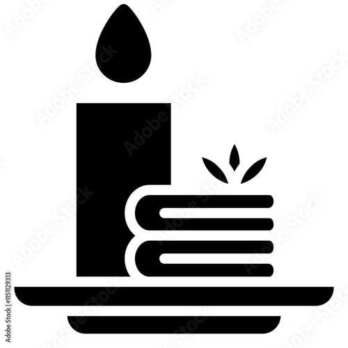Spa icon, Black And White Glyph Icon Symbol