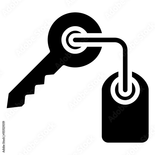 Key Icon, Black And White Glyph Icon Symbol