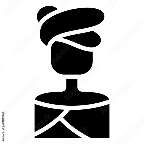 Hotel Receptionist Girl icon, Black And White Glyph Icon Symbol