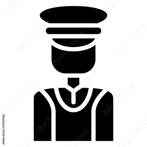 Bellboy icon, Black And White Glyph Icon Symbol