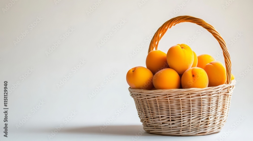 Harvest of ripe juicy apricots collected in basket on white background, agribusiness concept, organic healthy food and non-GMO fruits with copy space
Harvest of ripe juicy apricots collected in basket on white background, agribusiness concept, organic healthy food and non-GMO fruits with copy space