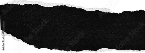 Black & White Painted Ripped Paper Piece