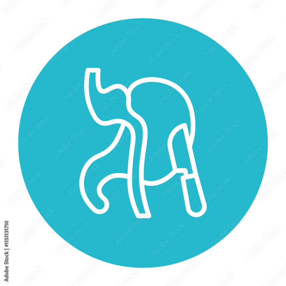 Gastric Bypass icon vector image. Can be used for Surgeries. Gastric Bypass icon vector image. Can be used for Surgeries.