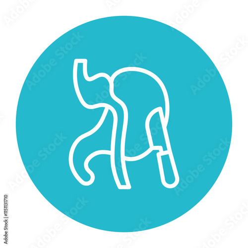 Gastric Bypass icon vector image. Can be used for Surgeries.