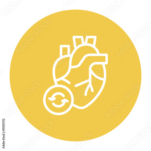 Heart Transplant icon vector image. Can be used for Surgeries.