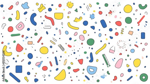 Colorful abstract shapes on white background. (1)