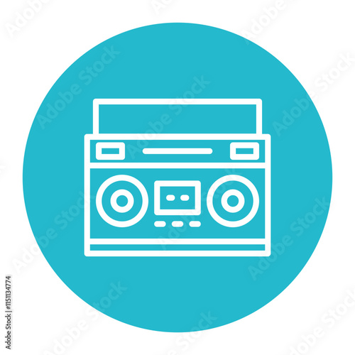 Ghetto Blaster icon vector image. Can be used for Eighties.