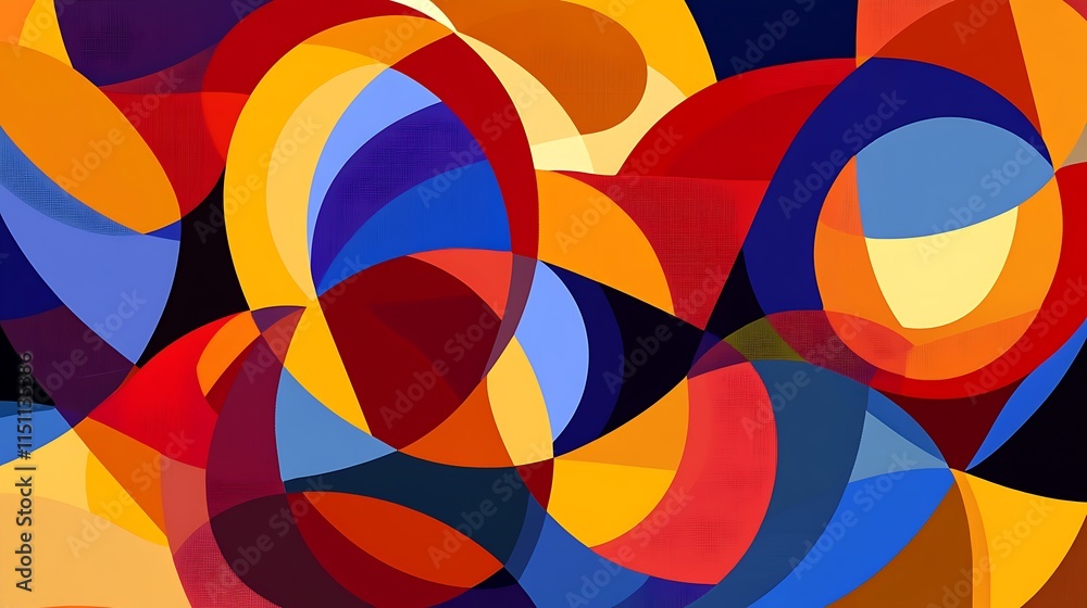Obraz premium Colorful abstract overlapping shapes background.