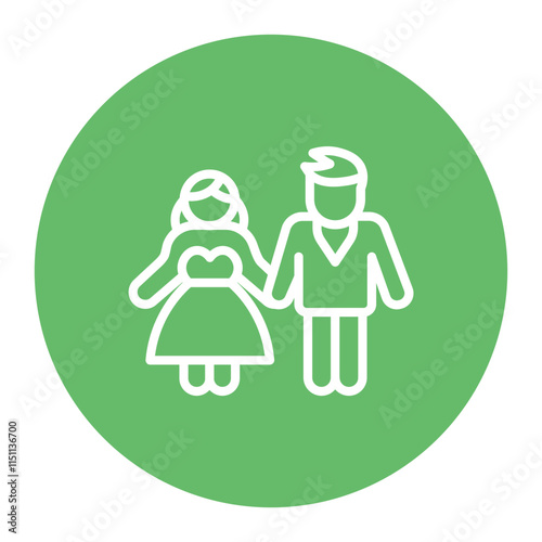Bride and Groom icon vector image. Can be used for Honeymoon.