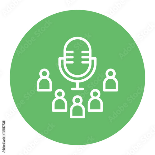 Podcast Community icon vector image. Can be used for Podcast.