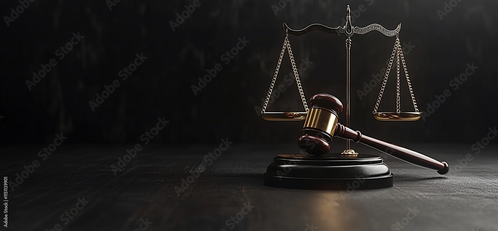 A gavel and scales of justice symbolize law and fairness. A gavel and scales of justice symbolize law and fairness.