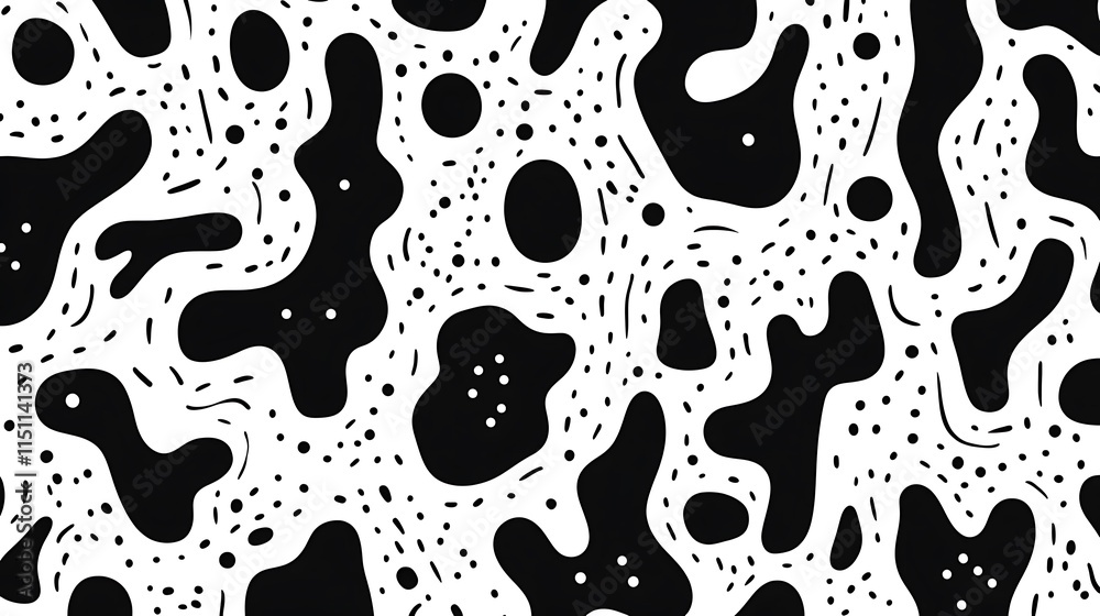 Black and white abstract organic pattern. Black and white abstract organic pattern.