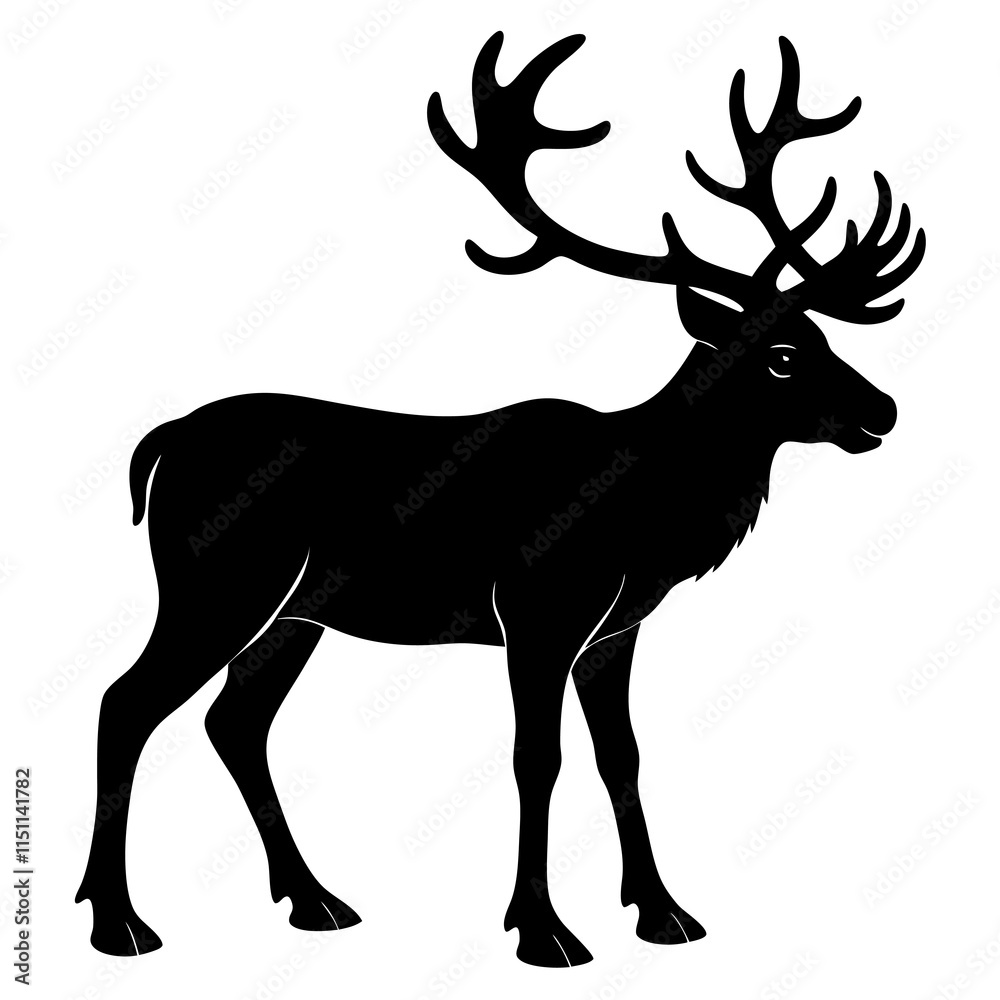 Obraz premium Caribou Silhouette vector illustration