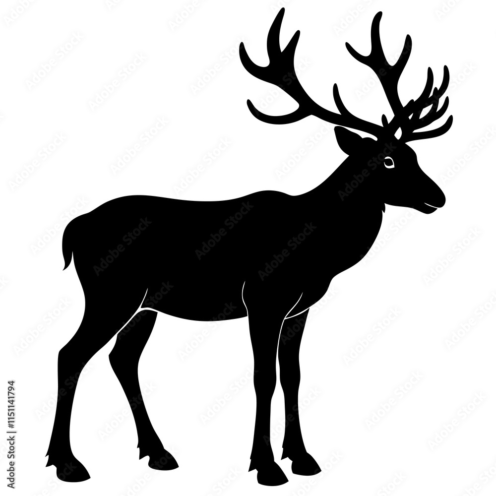 Fototapeta premium Caribou Silhouette vector illustration