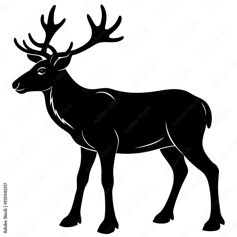 Fototapeta premium Caribou Silhouette vector illustration