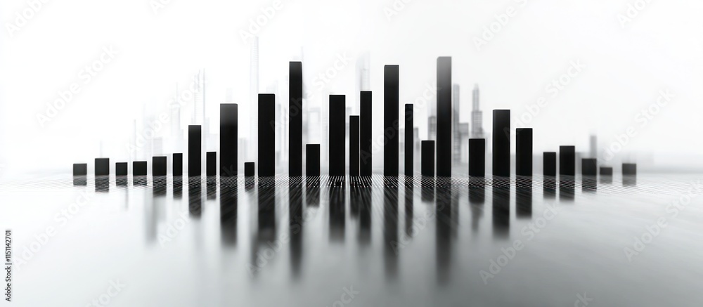 A minimalist stock bar graph with thin, sleek bars, monochromatic theme, clean labels, white background, A minimalist stock bar graph with thin, sleek bars, monochromatic theme, clean labels, white background,