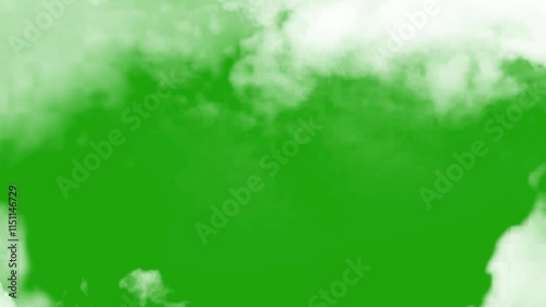 white cloud green screen video, cloud moving on green screen animation, clouds flying green screen, cloud zoom shoot green screen video.