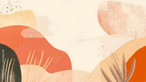 Abstract landscape with organic shapes.