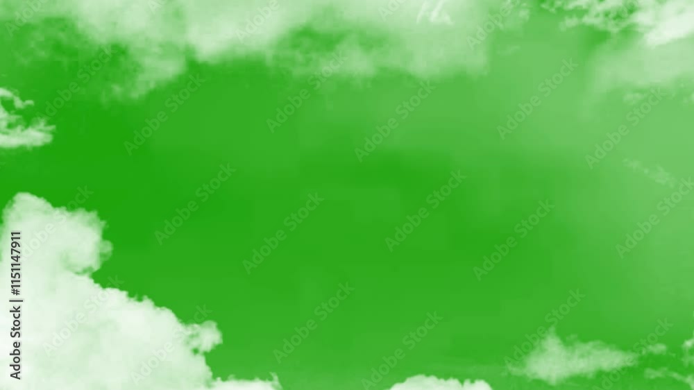 white clouds zoom shoot animation, cloud moving on green screen, clouds flying green screen video, cloud zoom shoot green screen video