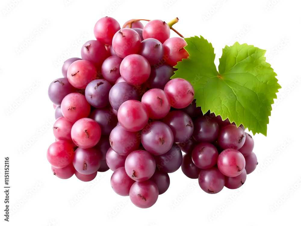 Pile of grapes varieties. Fresh grapes on PNG transparent background. Grapes fruit 