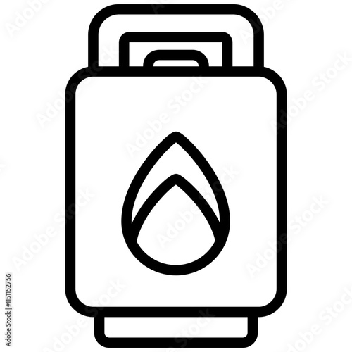 Gas Tank Icon. Gas Cylinder Tank Sign. Liquefied Petroleum, Black And White Outline Icon Symbol