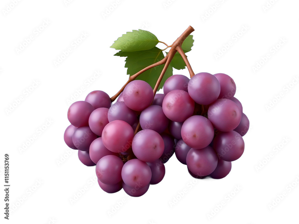 Fototapeta premium Pile of grapes varieties. Fresh grapes on PNG transparent background. Grapes fruit