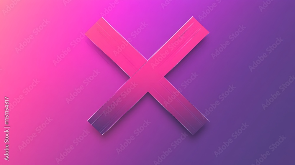 Obraz premium Pink X on gradient background.