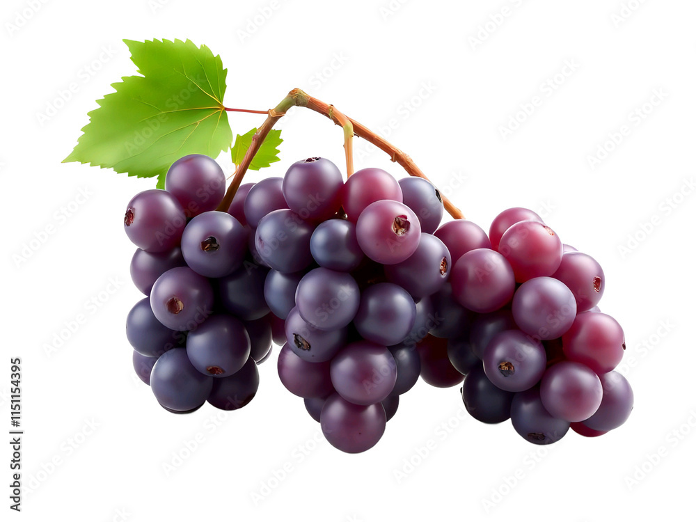 Fototapeta premium Pile of grapes varieties. Fresh grapes on PNG transparent background. Grapes fruit
