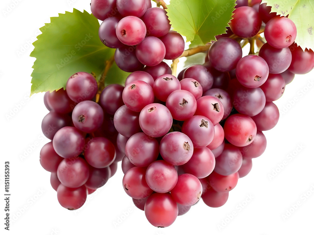 Fototapeta premium Pile of grapes varieties. Fresh grapes on PNG transparent background. Grapes fruit