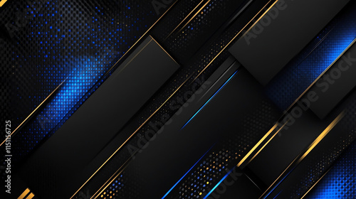 Wallpaper Mural Abstract blue background with curved lines and light effects, abstract blue and black are light pattern with the gradient is the with floor wall metal texture  Torontodigital.ca