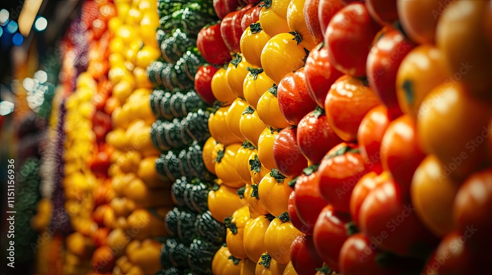 Vibrant Arrangement of Fresh, Colorful Bell Peppers and Tomatoes Displayed in a Market Setting for Culinary Inspiration and Healthy Eating Vibrant Arrangement of Fresh, Colorful Bell Peppers and Tomatoes Displayed in a Market Setting for Culinary Inspiration and Healthy Eating