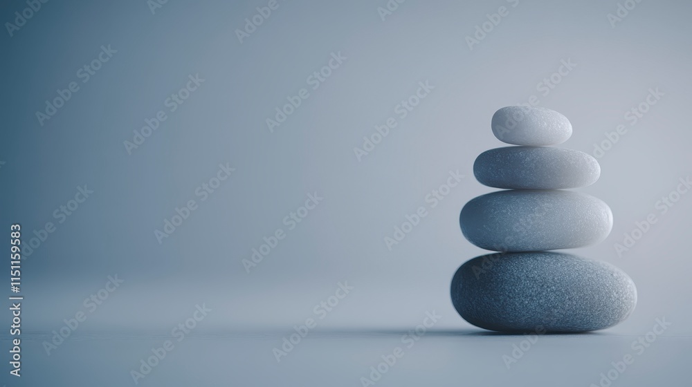A minimalist stack of smooth, round stones arranged harmoniously on a subtle gradient background, conveying tranquility and balance. A minimalist stack of smooth, round stones arranged harmoniously on a subtle gradient background, conveying tranquility and balance.