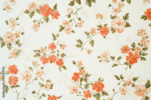 Wallpaper Mural Red Pink Flower Pattern, Romantic Floral Texture Background Torontodigital.ca
