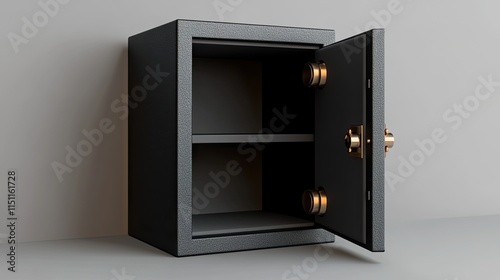 An open safe in three dimensions. -- photo