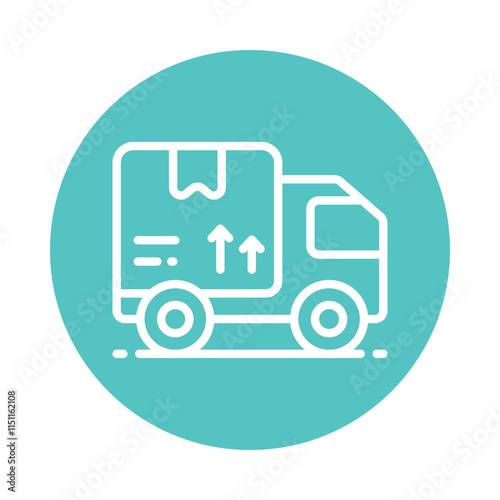 Logistics Delivery Vector Circle Outline Icon. Eps 10 file 