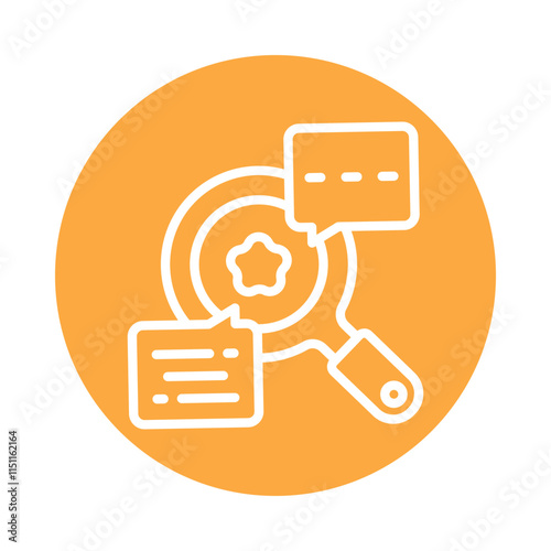 Qualitative Research Vector Circle Outline Icon.  Eps 10 file 