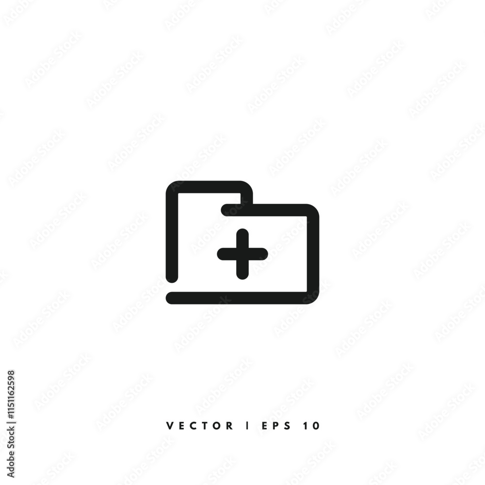 Folder Icon. Editable Stroke Folder Icon. Editable Stroke