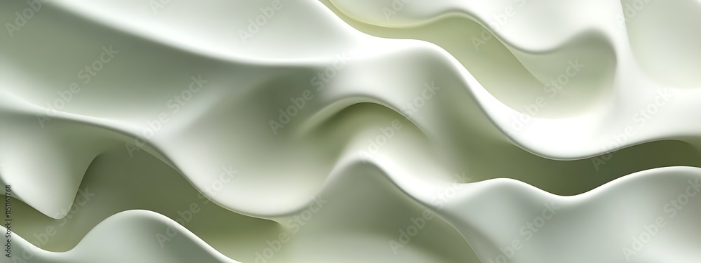 Fototapeta premium Flowing white waves abstract background.