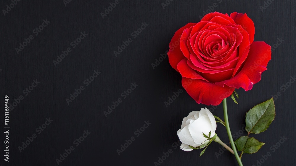 Dramatic Red White Roses on Black Background Floral Photography Art Romance Dramatic Red White Roses on Black Background Floral Photography Art Romance