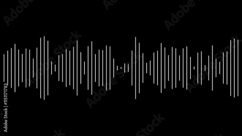 line audio wave visualization voice record, sound wave animation on white background, line digital minimalist voice, and soundtrack