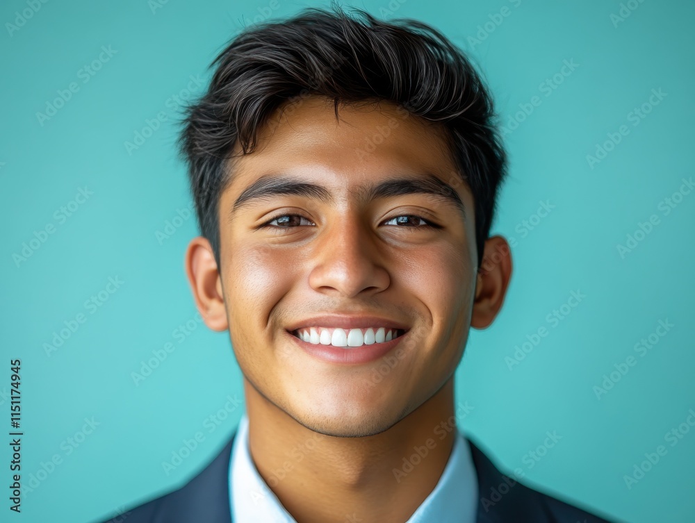 Confident businessman with a suit and a smile in a studio background, He looking at the camera Confident businessman with a suit and a smile in a studio background, He looking at the camera
