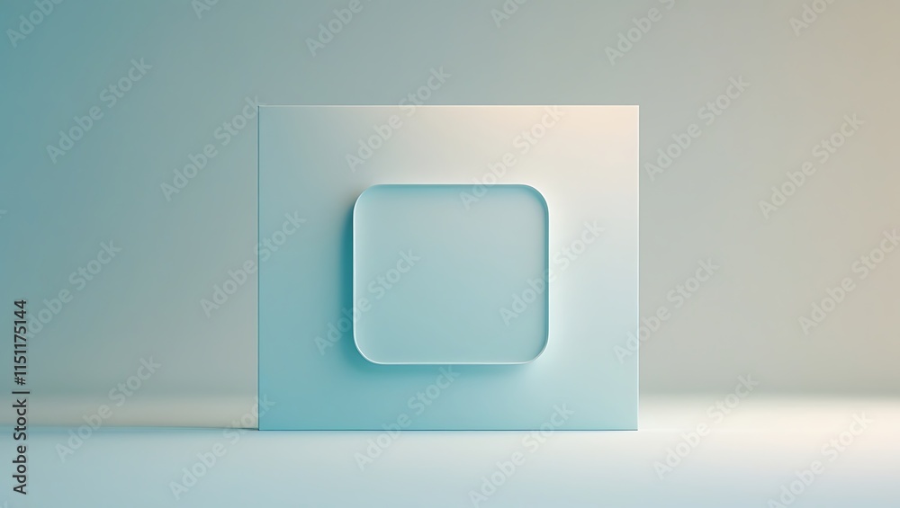 Minimalist Abstract Square with Recessed Panel