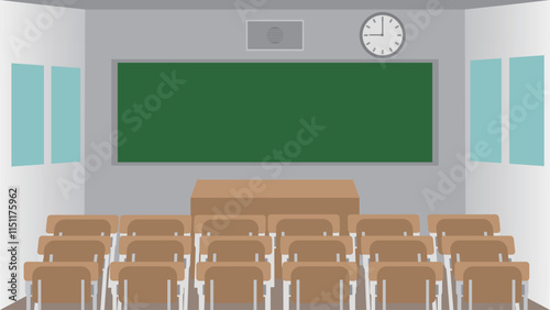 シンプルな学校の教室の背景素材