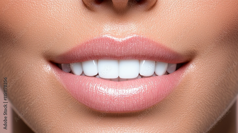 Obraz premium Stunning Smile Close up of Perfect Teeth and Lips