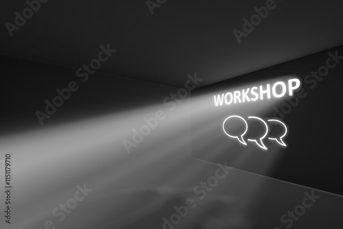 WORKSHOP rays volume light concept 3d illustration