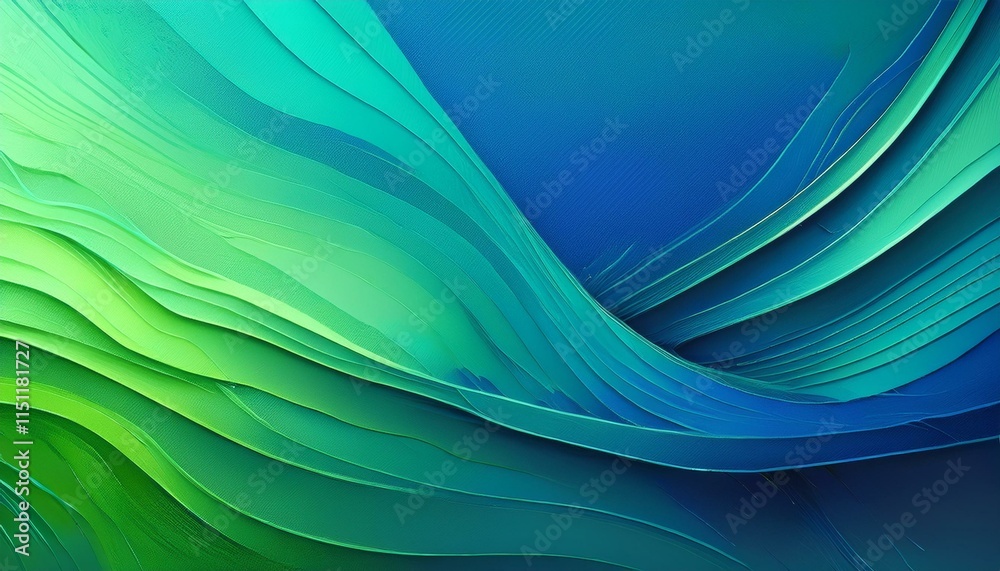 Fototapeta premium Blue and Green Blank background. Generated image