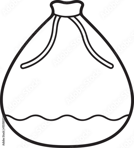 bag icon line art, water bag