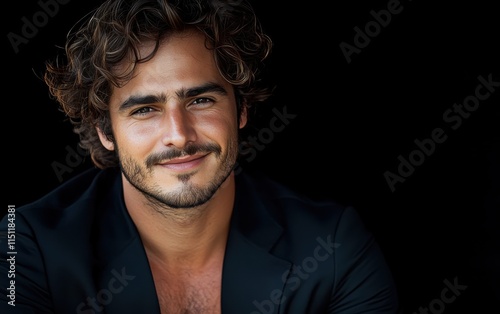 Confident businessman with a suit and a smile in a studio background, He looking at the camera