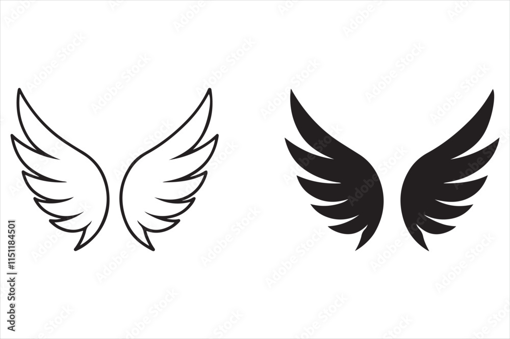 Wings icon set vector Wings icon set vector